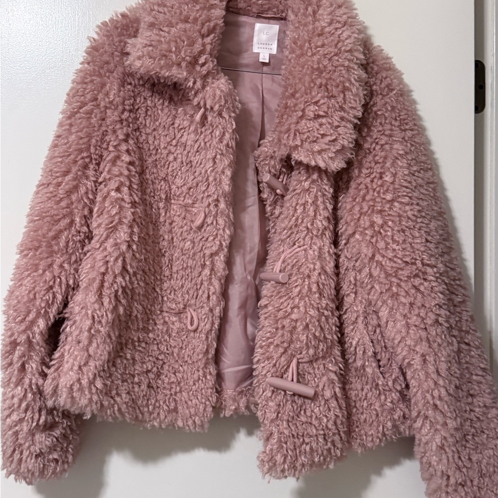 LC Lauren Conrad Dusty Rose Faux Shearling Toggle Jacket - Kids